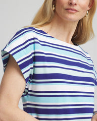 Chico's - Stripe Modern Cap Sleeve Tee