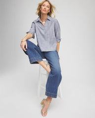 Chico's - Striped Soft Denim Popover