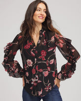 Chico's - Georgette Celtic Blooms Blouse