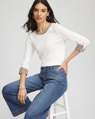 Chico's - Pima Jewel Neck Contrast Tee