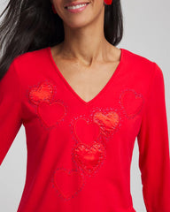 Chico's - Embellished Heart V-Neck Tee