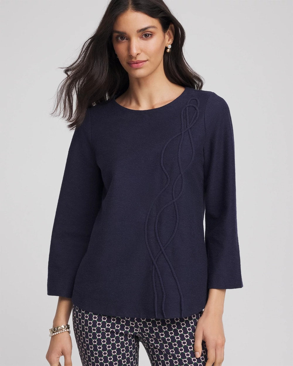 Chico's - Denim Soutache Top