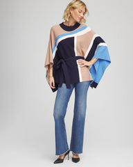 Chico's - Belted Colorblock Poncho