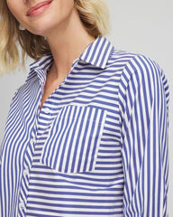 Chico's - Stripe Mixing Poplin Shirt