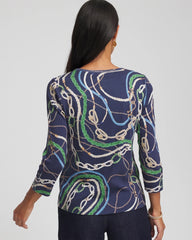 Chico's - Status Pima Button Sleeve Tee