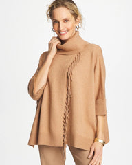 Chico's - Cowlneck Knit Fringe Poncho