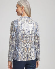 Chico's - Sequin Reptile Funnel Neck tee