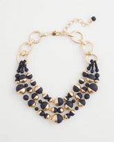 Chico's - Gold & Navy Bead Necklace