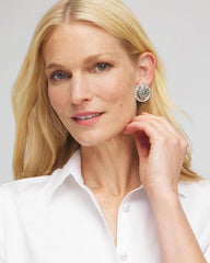Chico's - Green Eye Tiger Clip-On Earrings