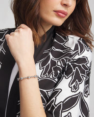 Chico's - Silver-tone Medium Bead Stretch Bracelet