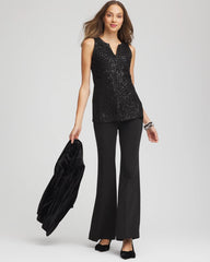 Chico's - Sequin Beaded Notch Neck Tank