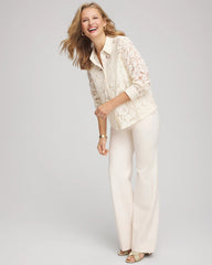 Chico's - Classic-Fit Collared Lace Shirt