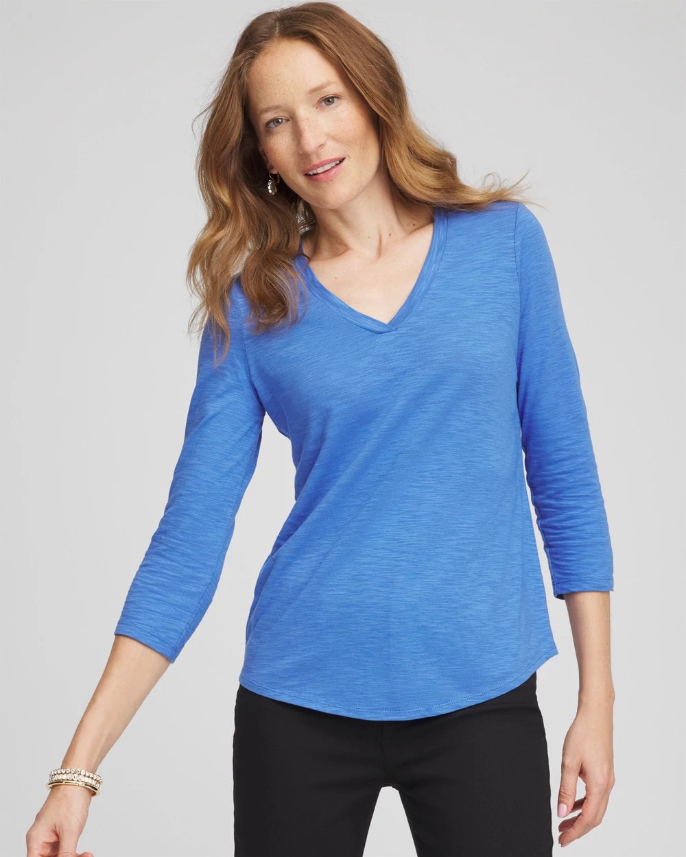 Chico's - Slub 3/4 Sleeve Tee