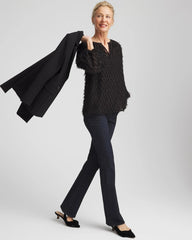 Chico's - Feathered Pullover Peasant Blouse
