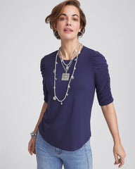 Chico's - Ruched Sleeve Knit Tee