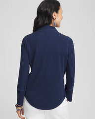 Chico's - Collared Henley Denim Top