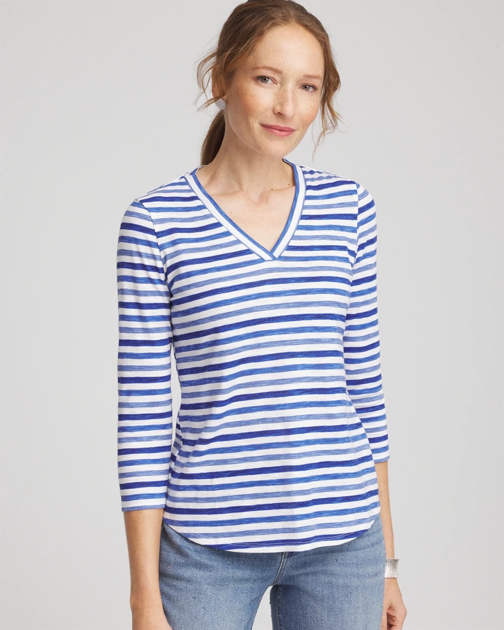 Chico's - Slub 3/4 Sleeve Tee