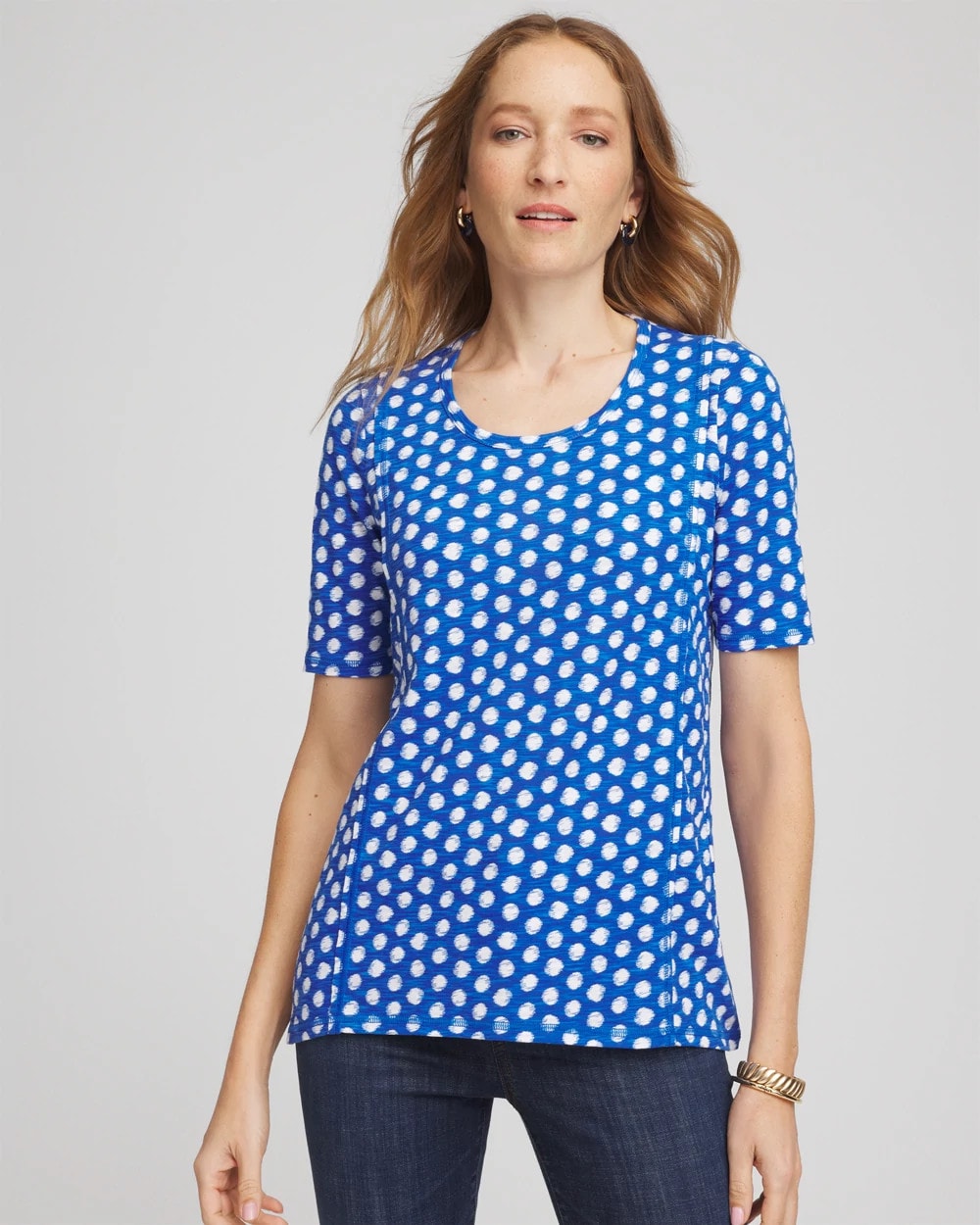 Chico's - Printed Slub Short Sleeve Tee