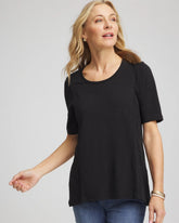 Chico's - Slub Paneled Elbow Tee