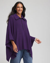 Chico's - Rhinestone Zip-Collar Sweater Poncho