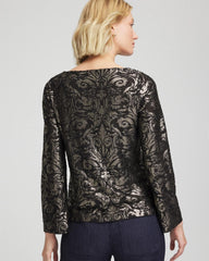 Chico's - Art Deco Burnout Jacquard Top