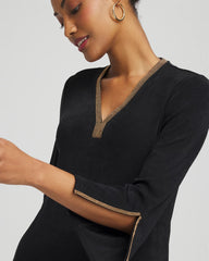 Chico's - Travelers™ Embellished V-Neck Flutter Sleeve Tunic