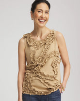 Chico's - Sleeveless Ruffle-Appliqué Tank Top