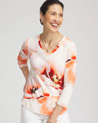 Chico's - Tropical Floral 3/4 Sleeve Tee