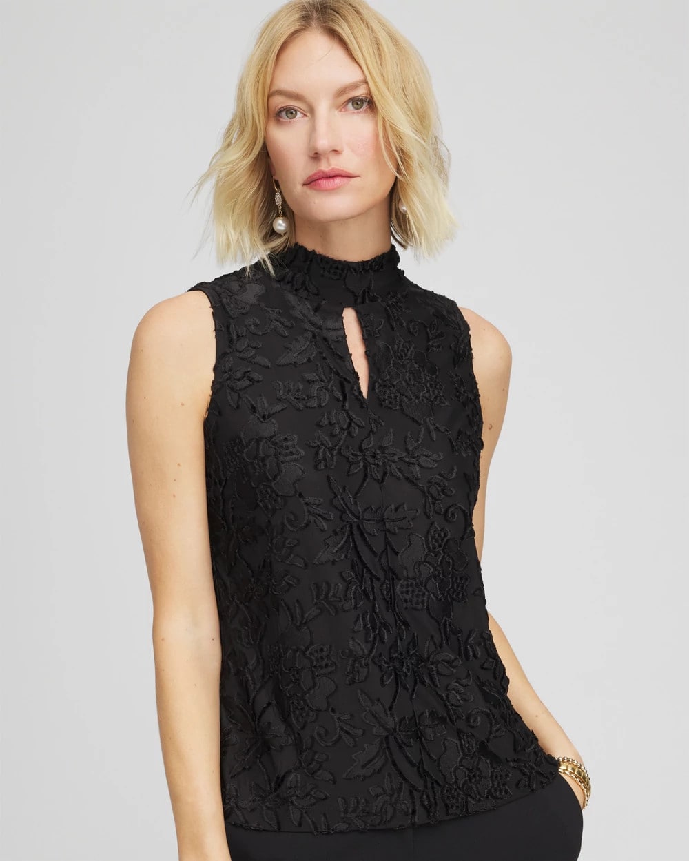 Chico's - Burnout Mockneck Tank