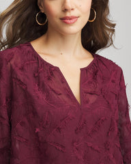 Chico's - Feathered Pullover Peasant Blouse