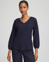 Chico's - Textured Raglan V-Neck Top