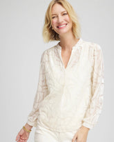 Chico's - Cream Burnout Pullover Blouse