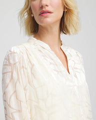 Chico's - Cream Burnout Pullover Blouse
