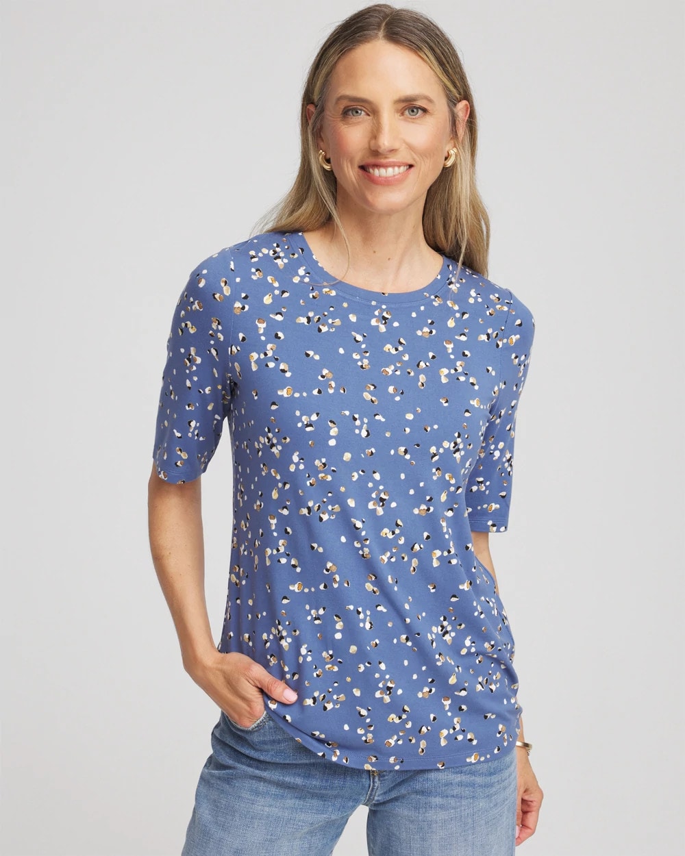 Chico's - Printed Elbow Sleeve Tee