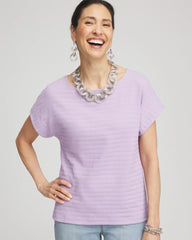 Chico's - Cap Sleeve Textured Tee