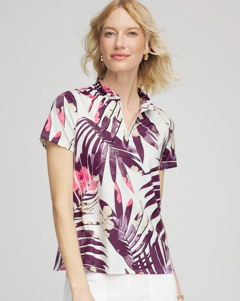 Chico's - Zenergy® UPF Ruffle-Neck Polo