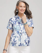 Chico's - Butterfly Voile Short Sleeve Shirt