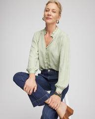 Chico's - Jacquard Georgette Peasant Blouse