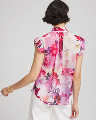 Chico's - Floral Ruffle Collar Blouse