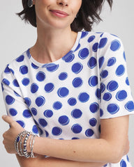 Chico's - Polka-Dot Pima Cotton Crewneck Tee