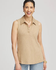 Chico's - Slub Sleeveless Collared Tunic