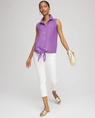 Chico's - No Iron™ Linen Tie-Front Sleeveless Shirt