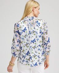 Chico's - Ruffle Collar Butterfly Burnout Blouse