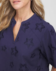 Chico's - Embroidered Star Split Neck Blouse
