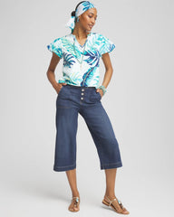 Chico's - Notch Neck Cap Sleeve Tee