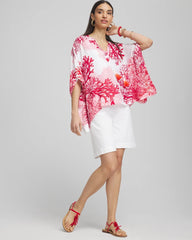 Chico's - Coral Reef Motif Poncho