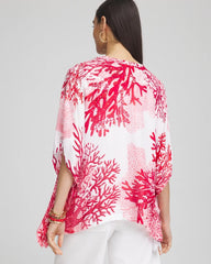 Chico's - Coral Reef Motif Poncho