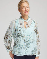 Chico's - Floral Georgette Peasant Blouse