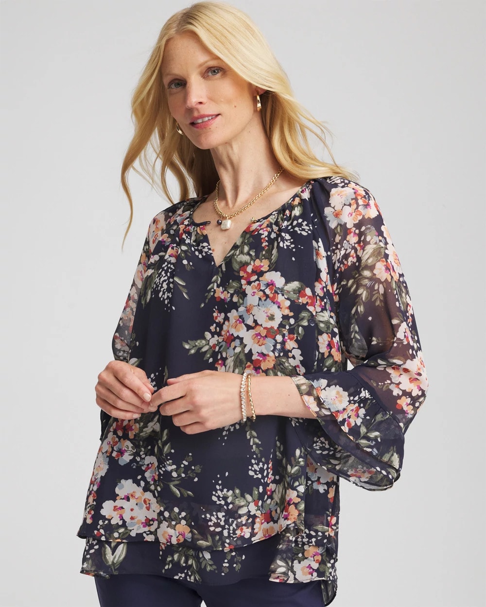 Chico's - Floral Georgette Blouse
