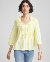 Chico's - Pintuck Linen Notched-Neck Tee